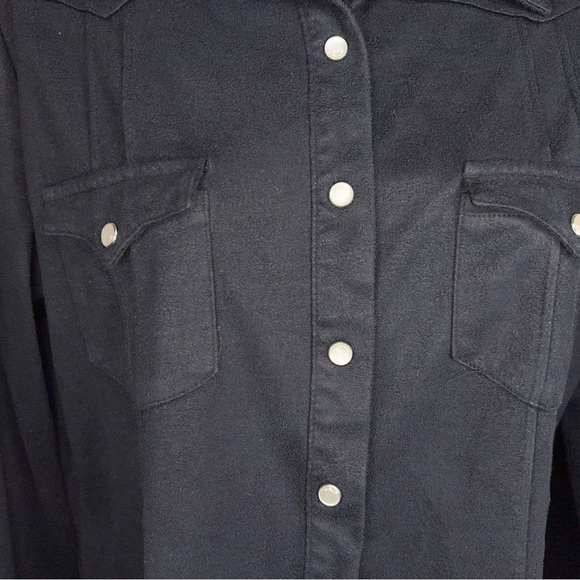 MEDIUM VINTAGE MAURICES BLACK STRETCH WESTERN SHIRT 90s - Picture 5 of 13